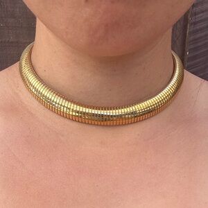 Heavy CINER Gold Plated Choker Omega Collar